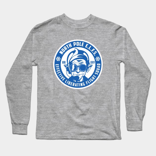 North Pole E.L.F.S. (Blue) Long Sleeve T-Shirt by PopCultureShirts